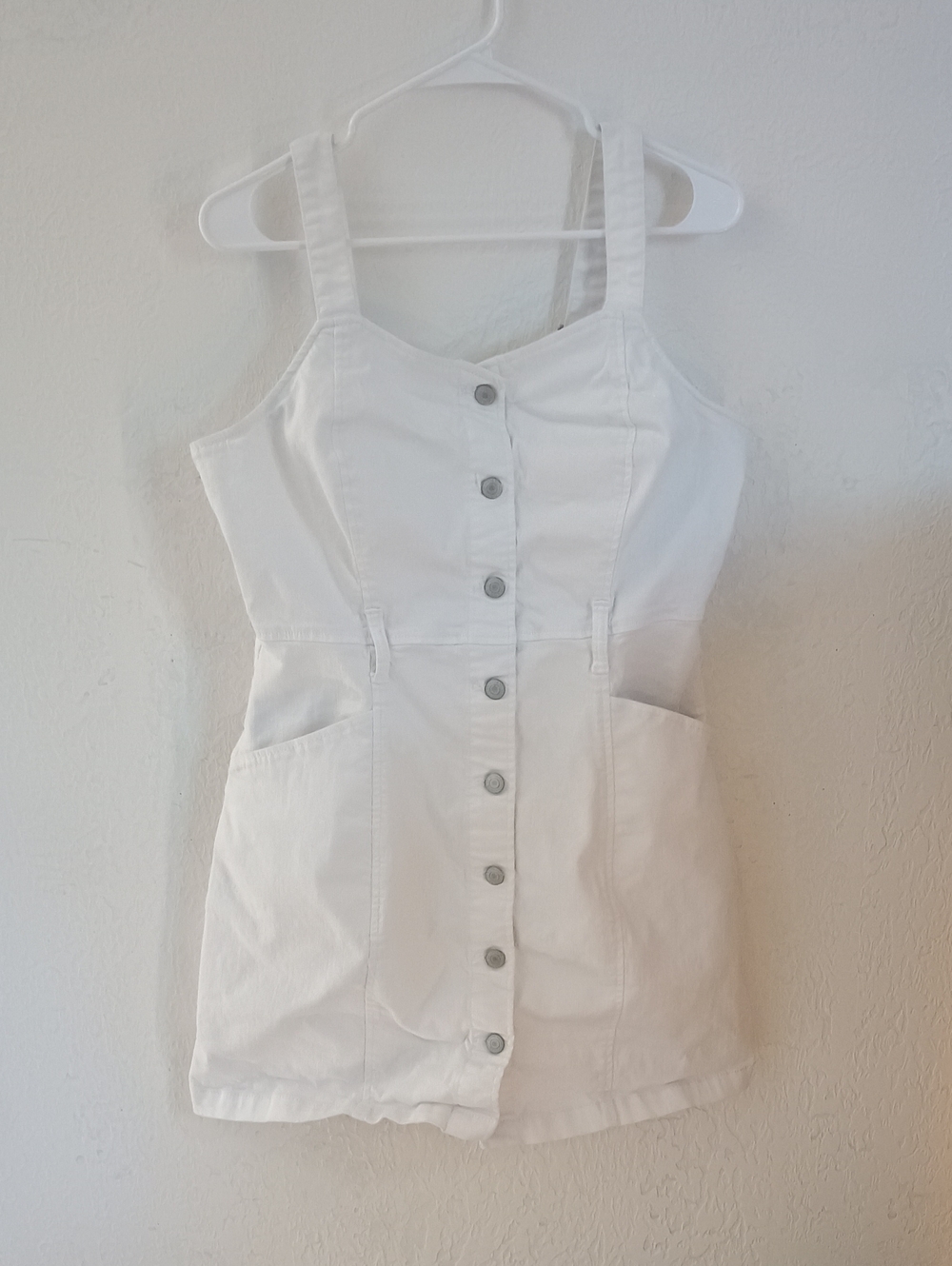 SO White Women's Casual Overall Dress with Pink Logo
